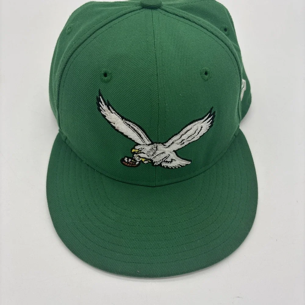 Vintage Philadelphia  Eagles GreenHat Retro Bird Logo Fitted 7 1/8 New Era